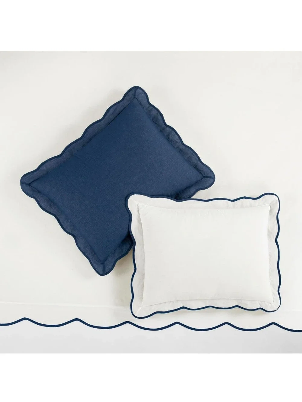 Lush Decor Coastal Chic Scalloped Edge Cotton Duvet Cover Set 3 Piece Full/queen